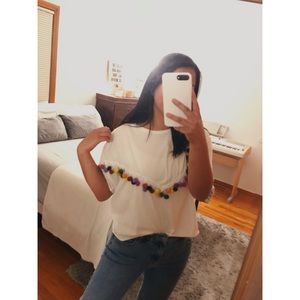 ZARA Pom Pom Tee